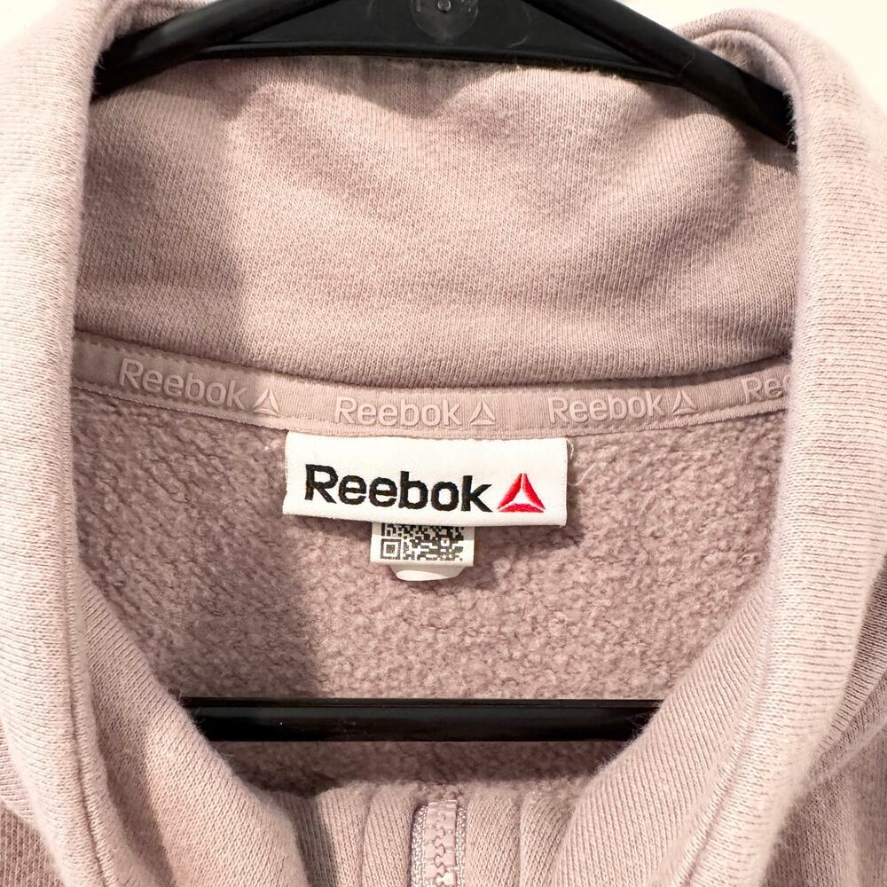 Reebok Pullover Purple Quarter Zip Cropped Womens Large Athleisure Comfy - Picture 3 of 6